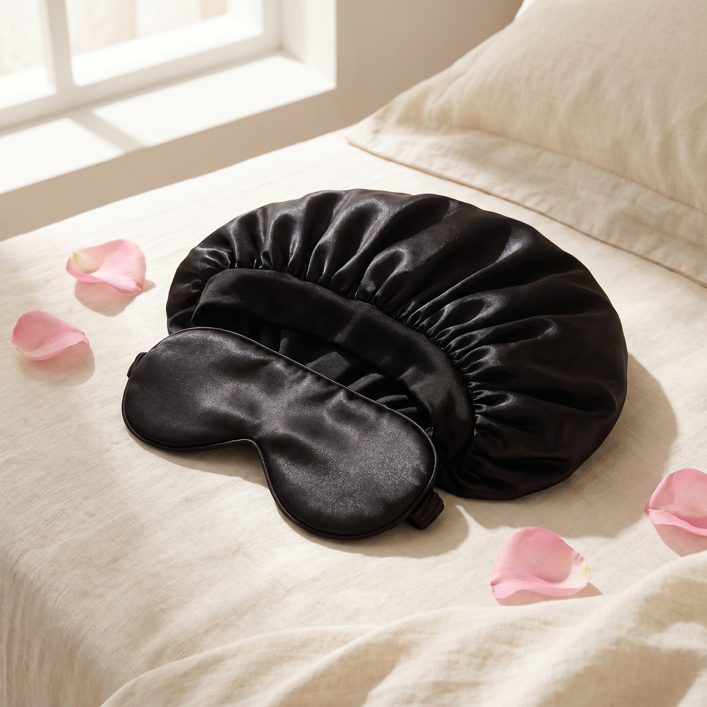 Aurelani — Silk Sleep Bonnet with Eye Mask