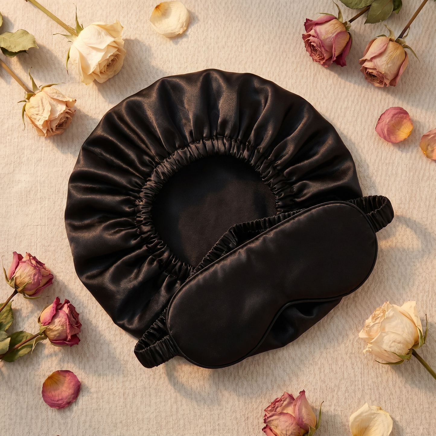 Aurelani — Silk Sleep Bonnet with Eye Mask